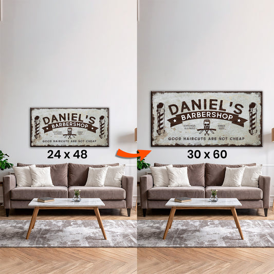 Upgrade Your 48x24 Inches 'Barbershop Sign' Canvas To 60x30 Inches Canvas