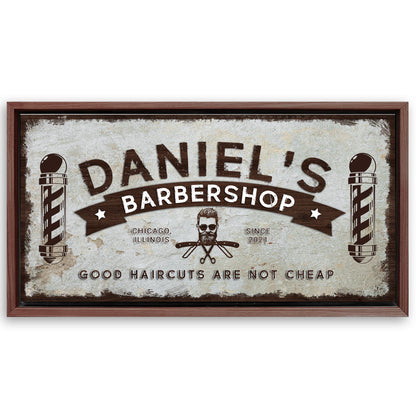 Save 33% When You Add A Frame To Your 60x30 Barbershop Sign Canvas Now