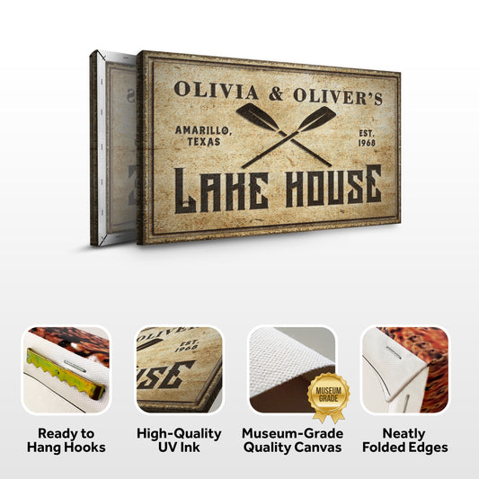 Couple Lake House Paddle Sign