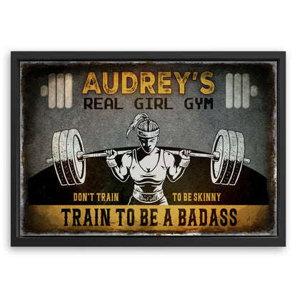 Save 33% When You Add A Frame To Your 36x24 Real Girl Gym Sign Canvas Now