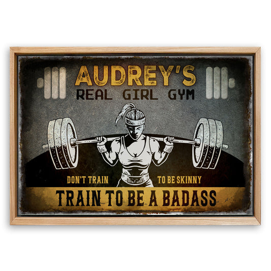 Save 33% When You Add A Frame To Your 36x24 Real Girl Gym Sign Canvas Now