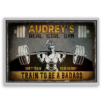 Save 33% When You Add A Frame To Your 36x24 Real Girl Gym Sign Canvas Now