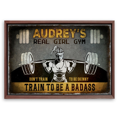 Save 33% When You Add A Frame To Your 24x16 Real Girl Gym Sign Canvas Now