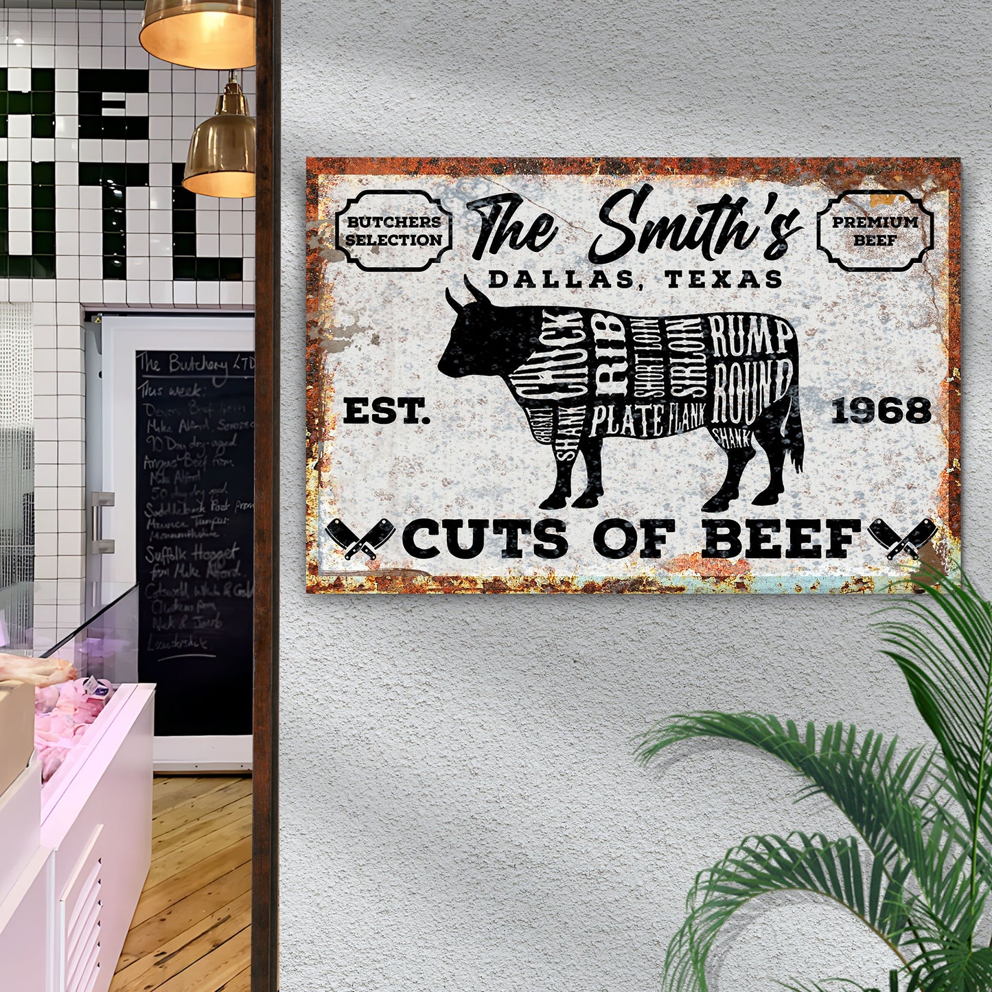 Butcher Beef Sign Style 1 - Image by Tailored Canvases