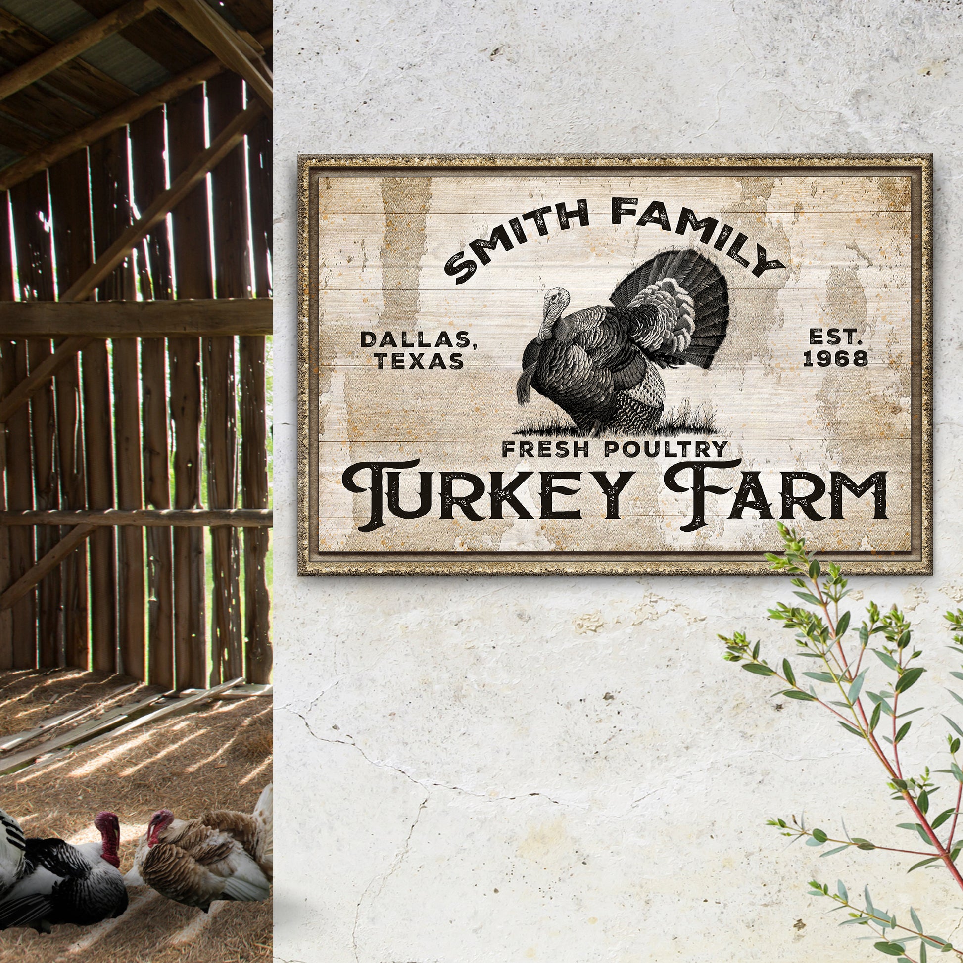 Fresh Poultry Turkey Farm Sign