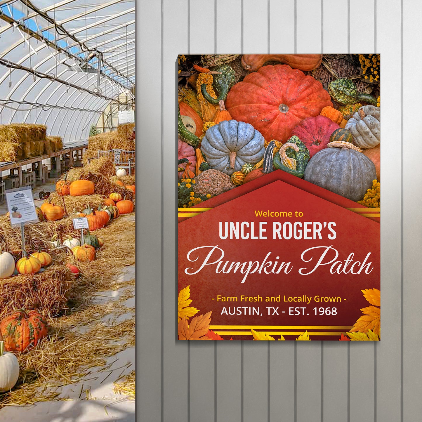 Pumpkin Patch Sign V Style 2 - Imaged by Tailored Canvases