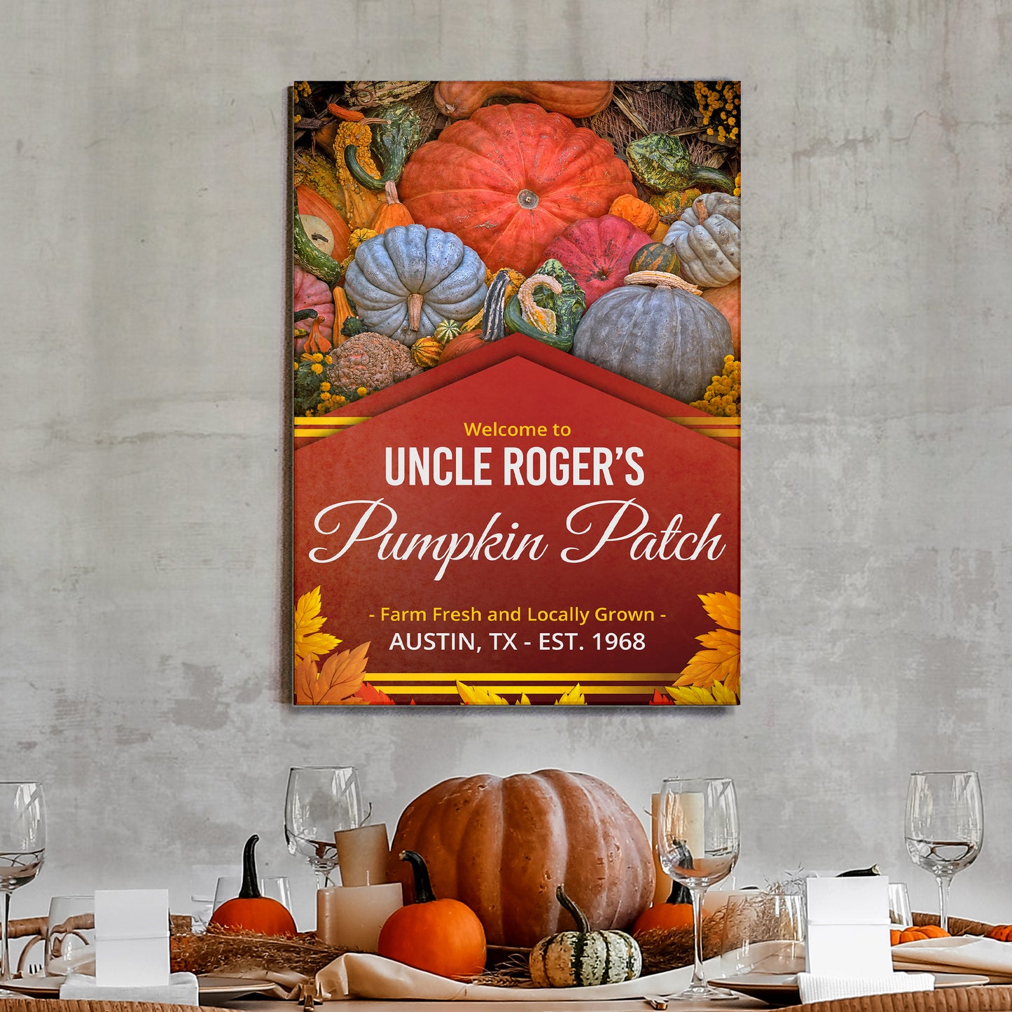 Pumpkin Patch Sign V Style 1 - Imaged by Tailored Canvases