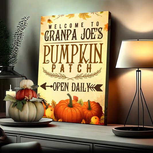 Pumpkin Patch Open Daily Sign - Imaged by Tailored Canvases