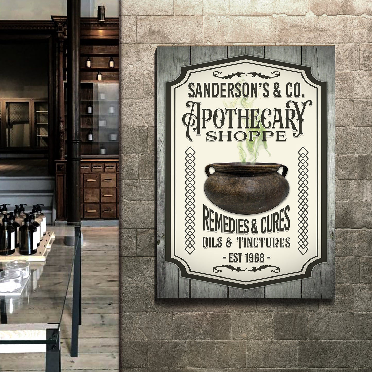 Apothecary Shoppe Sign Style 2 - Imaged by Tailored Canvases