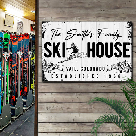 Ski House Sign Style 2 - Imaged by Tailored Canvases