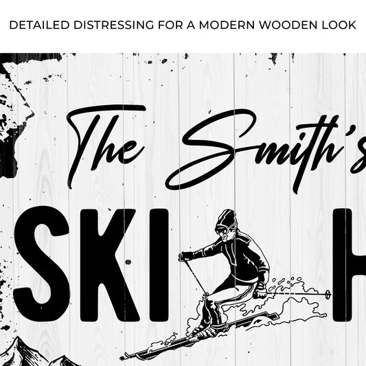 Ski House Sign Zoom - Imaged by Tailored Canvases