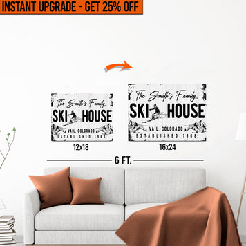 Upgrade Your 12x18 Inches 'Ski House' Canvas to 16x24 Inches