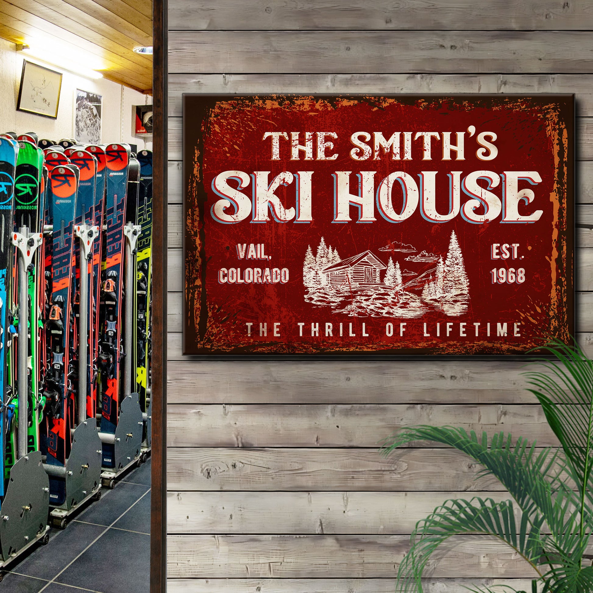 Ski House Sign II Style 2 - Imaged by Tailored Canvases