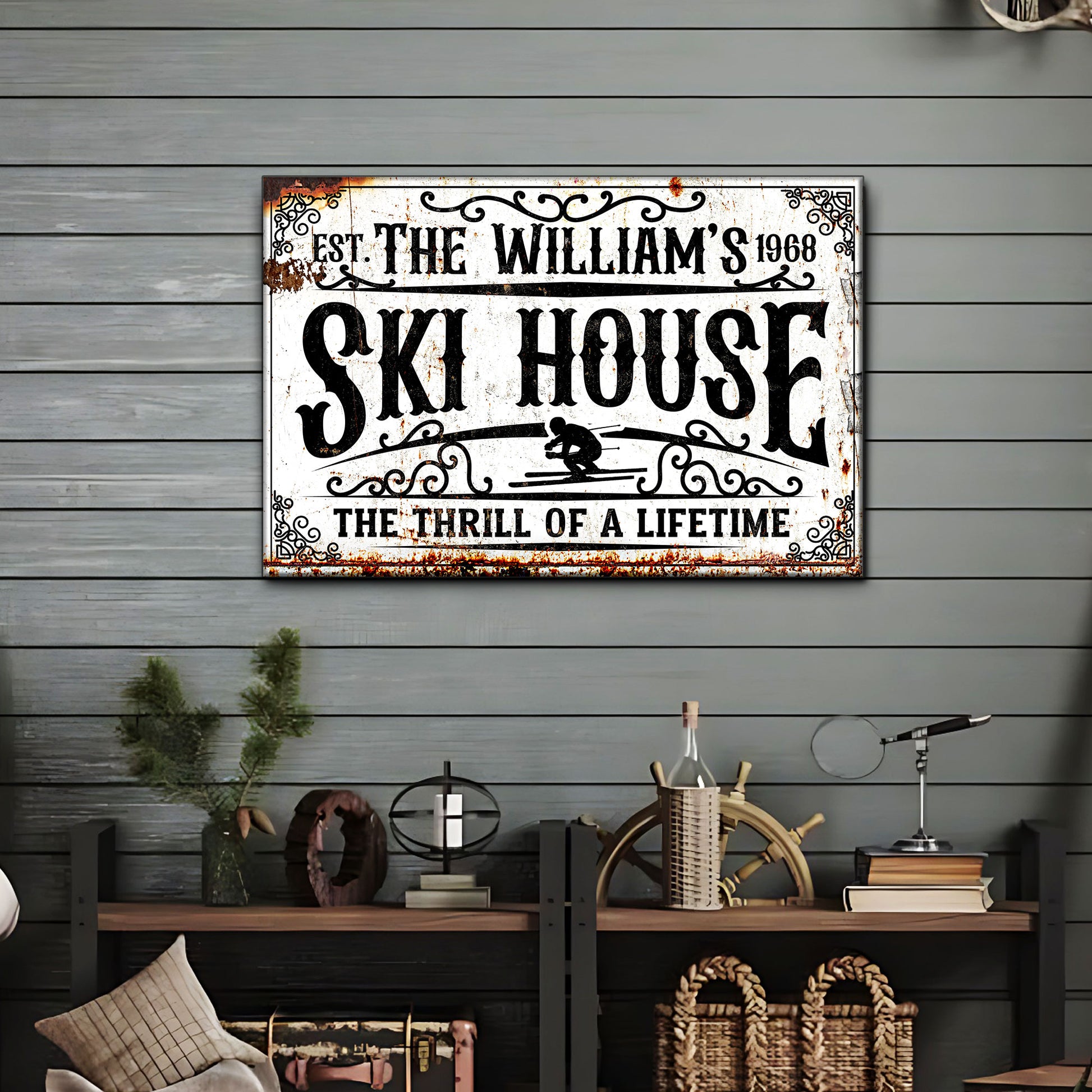 Ski House Sign V Style 1 - Imaged by Tailored Canvases