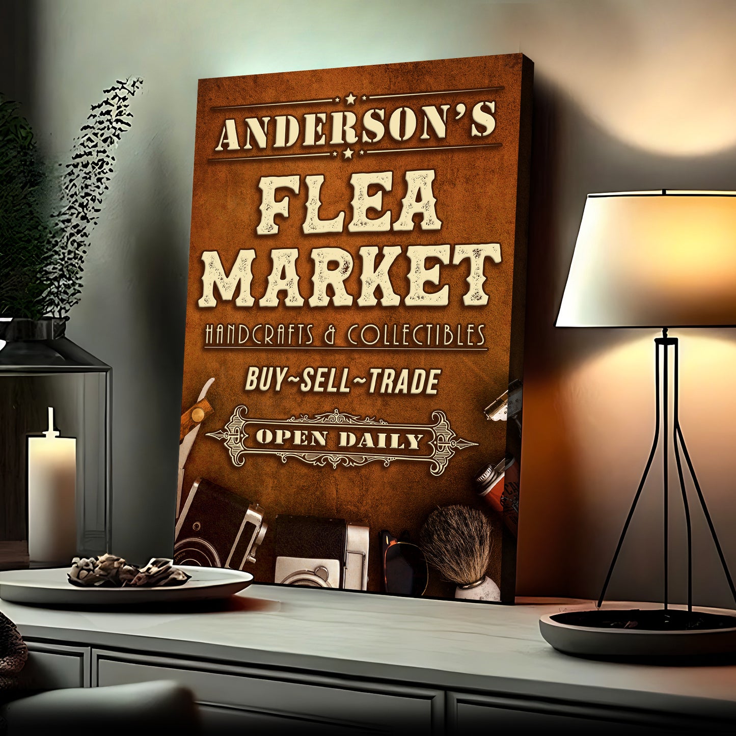 Buy, Sell, And Trade Flea Market Sign  - Image by Tailored Canvases