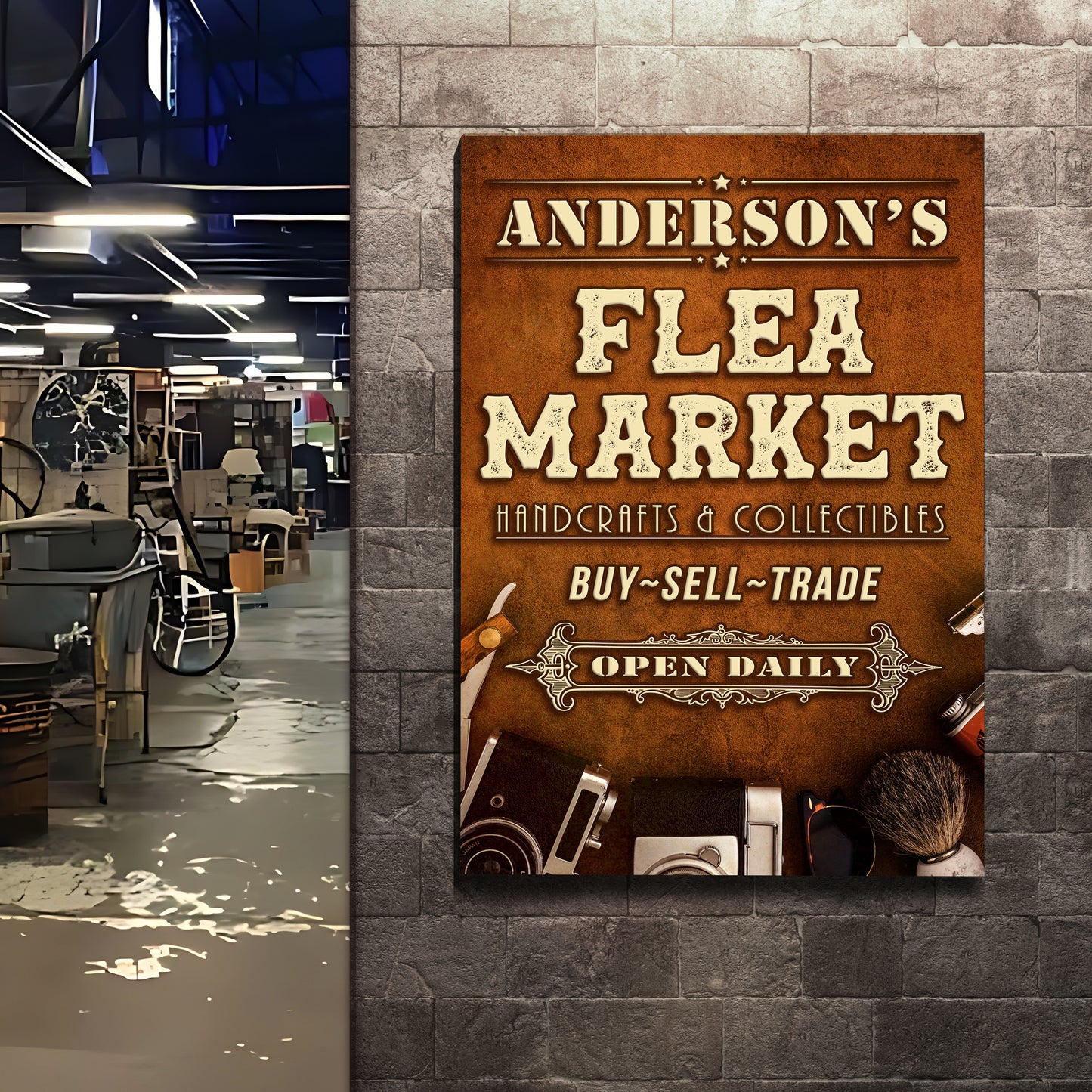 Buy, Sell, And Trade Flea Market Sign Style 2 - Image by Tailored Canvases