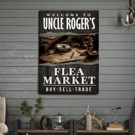 Welcome To Flea Market Sign - Image by Tailored Canvases