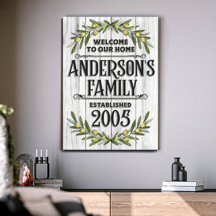 Home Established Sign  - Image by Tailored Canvases
