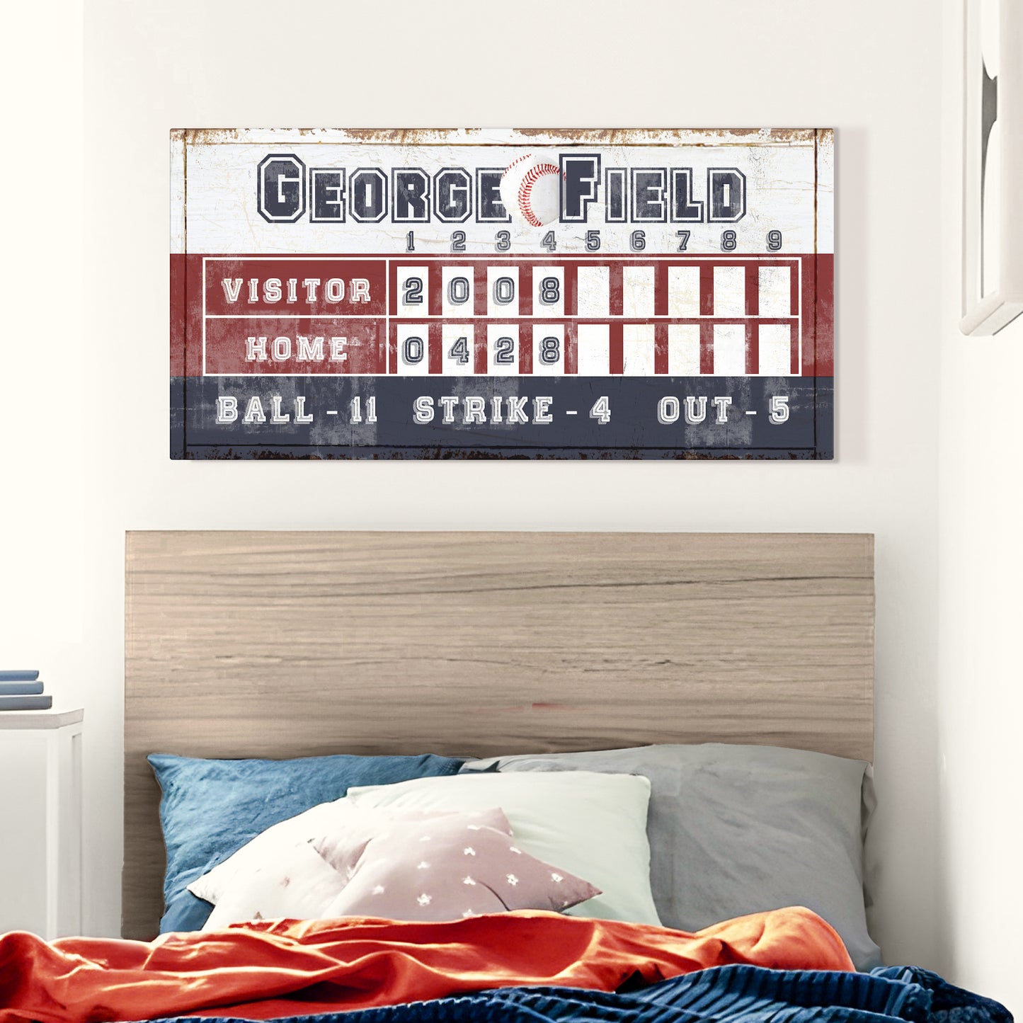 Personalized Baseball Scoreboard Sign