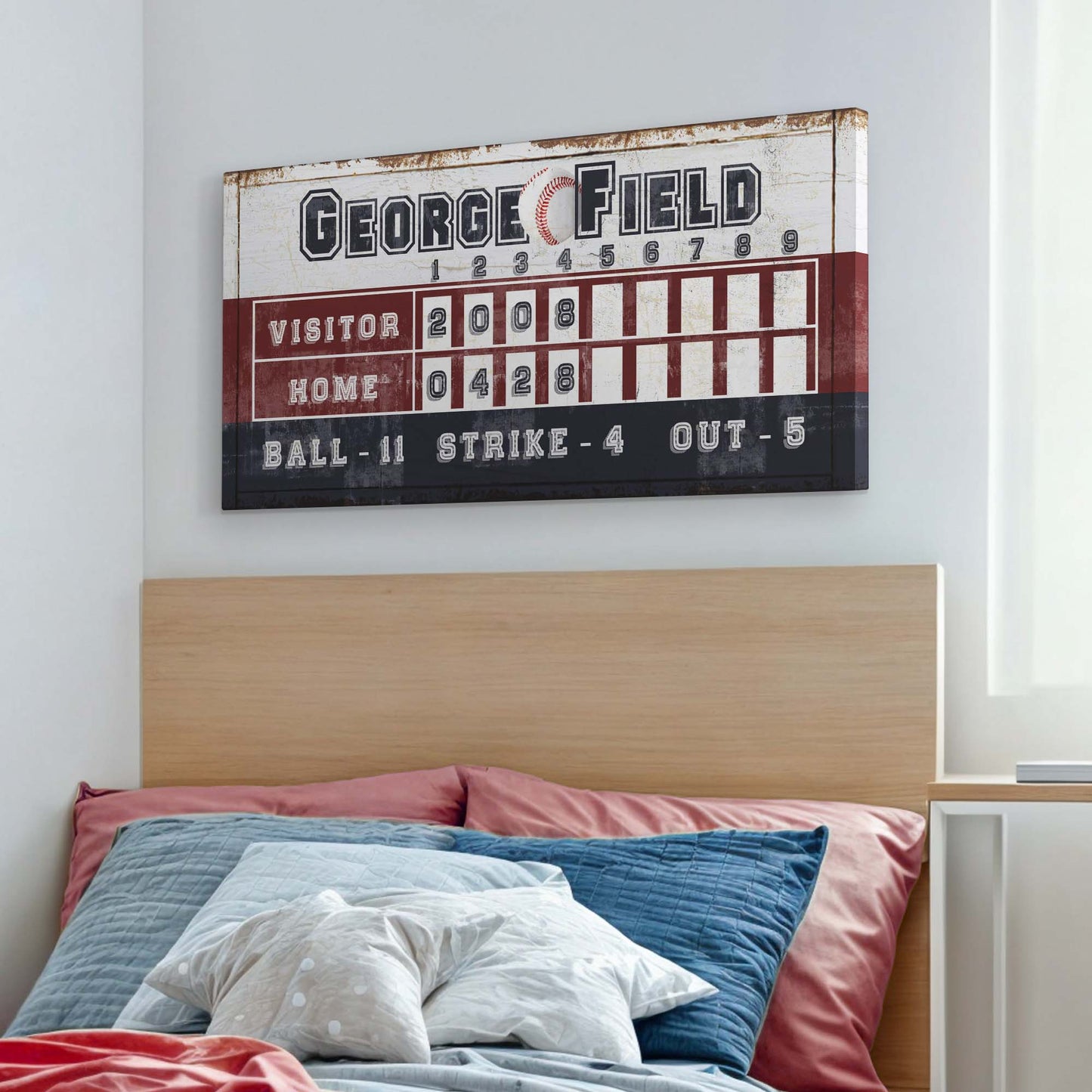 Personalized Baseball Scoreboard Sign