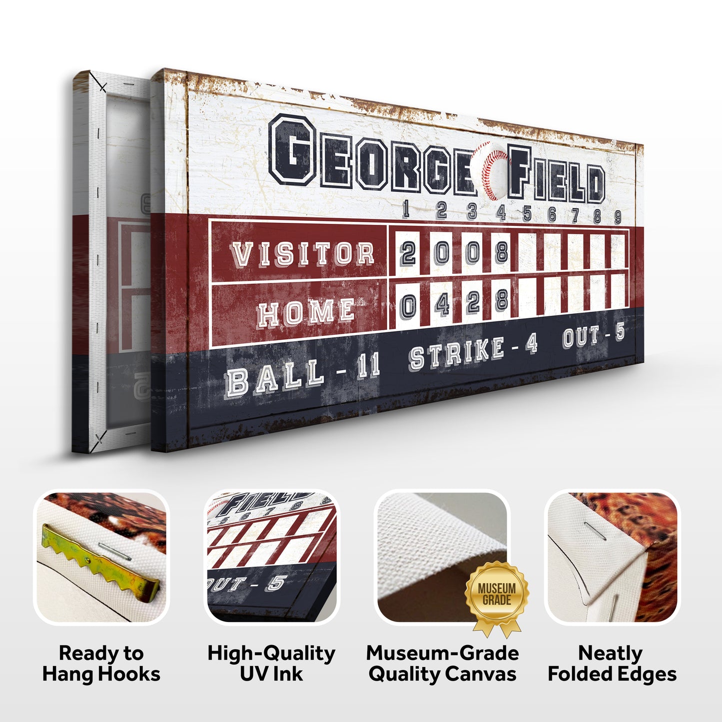 Personalized Baseball Scoreboard Sign