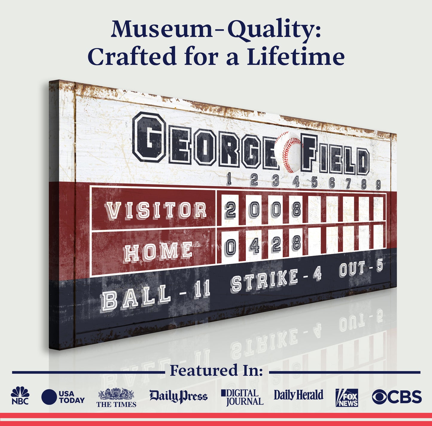 Personalized Baseball Scoreboard Sign