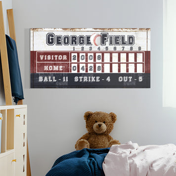 Personalized Baseball Scoreboard Sign