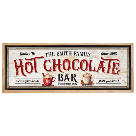 Save 33% When You Add A Frame To Your 16x48 Personalized Hot Chocolate Bar Sign II Canvas Now