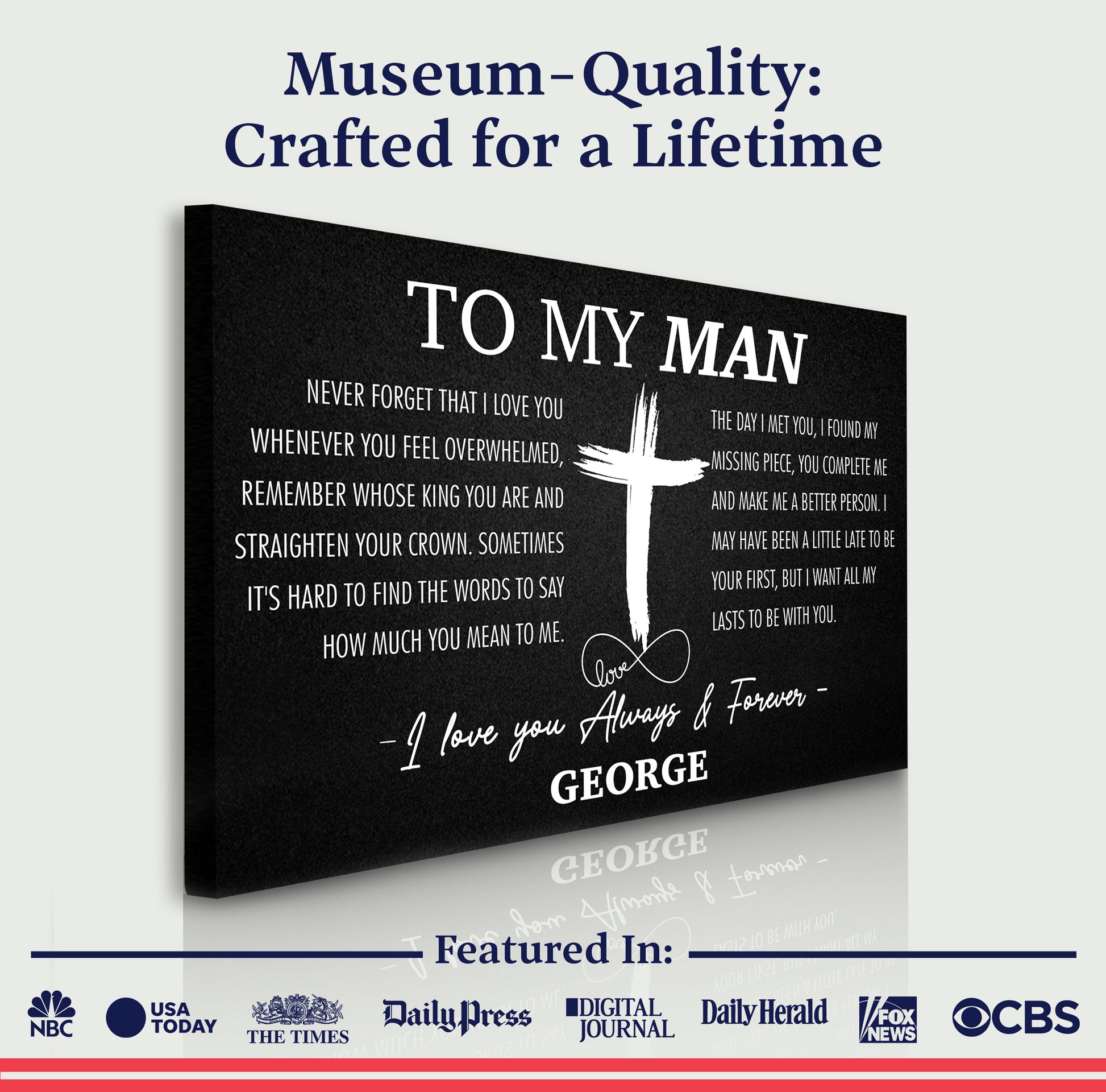 To My Man Father's Day Gift Sign Specs - Image by Tailored Canvases