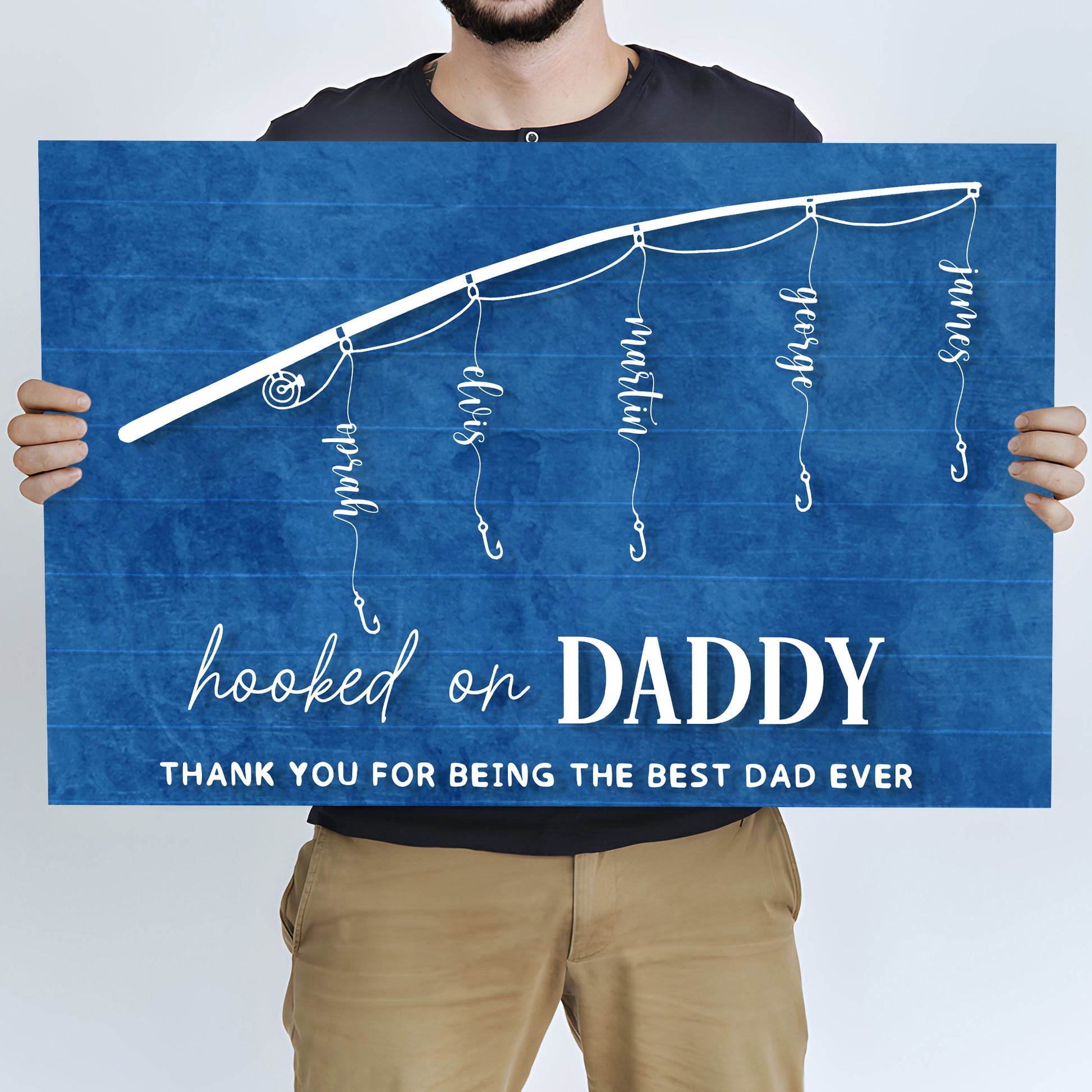 Hooked On Daddy Father's Day Gift Sign Style 2 - Image by Tailored Canvases