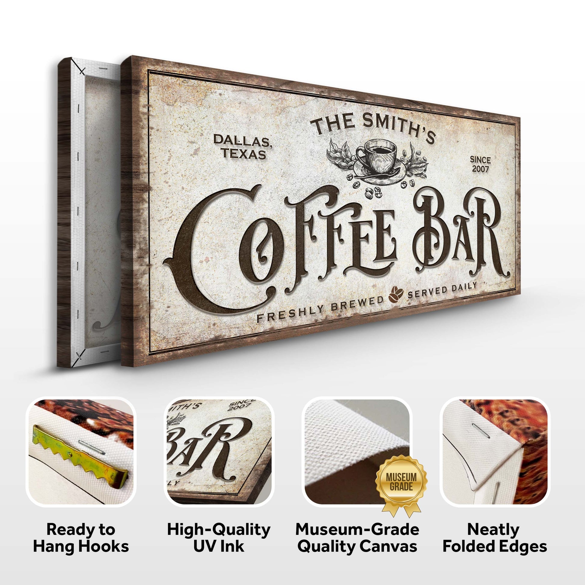 Coffee Bar Sign VII Specs - Image by Tailored Canvases