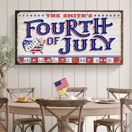 4th of July Personalized Welcome Sign - Image by Tailored Canvases