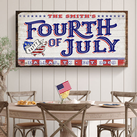 4th of July Personalized Welcome Sign - Image by Tailored Canvases