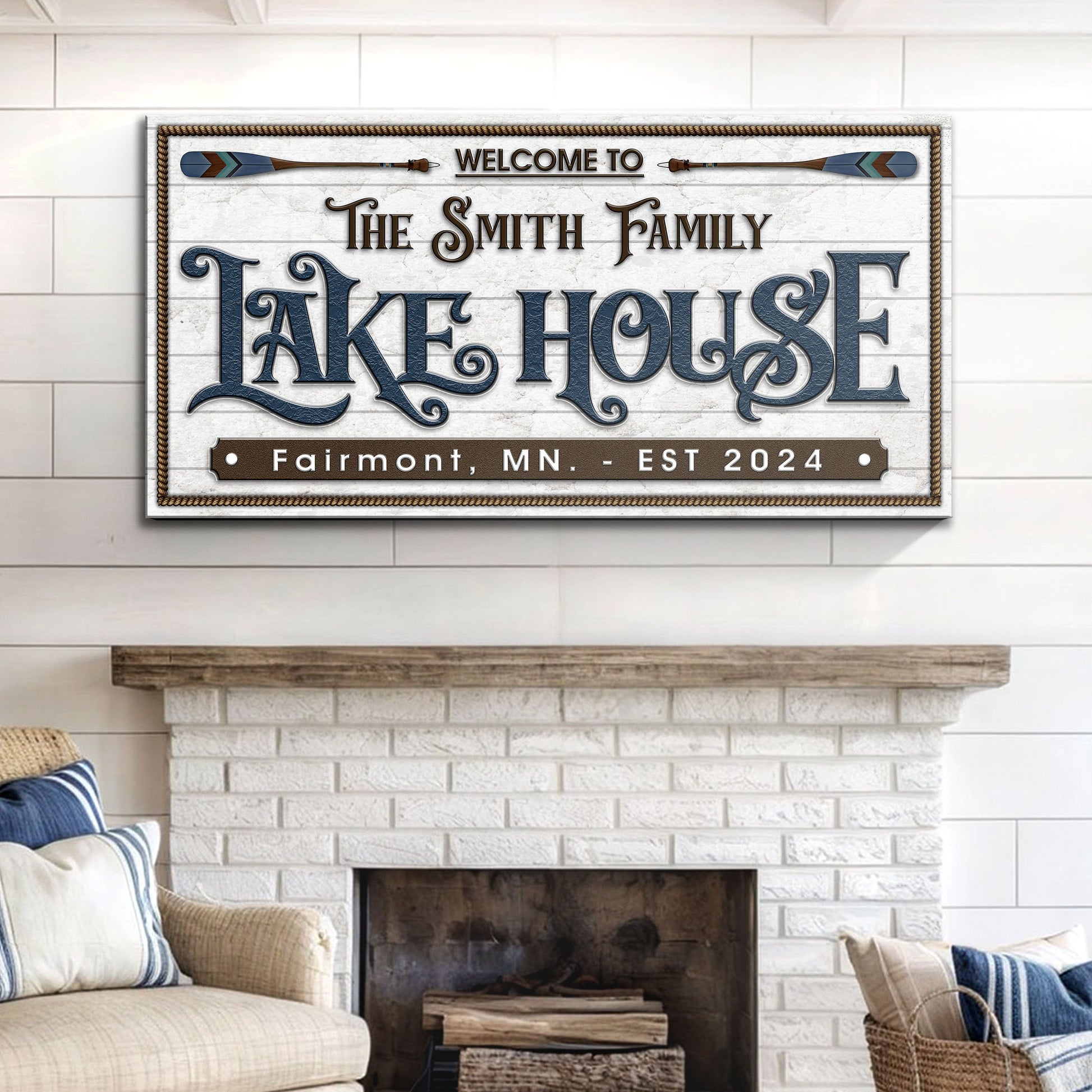 Lake House Sign XII Style 2 - Image by Tailored Canvases