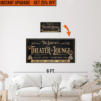 Upgrade Your 10x20 Inches 'Theater Sign II' To 24x48 Inches Canvas