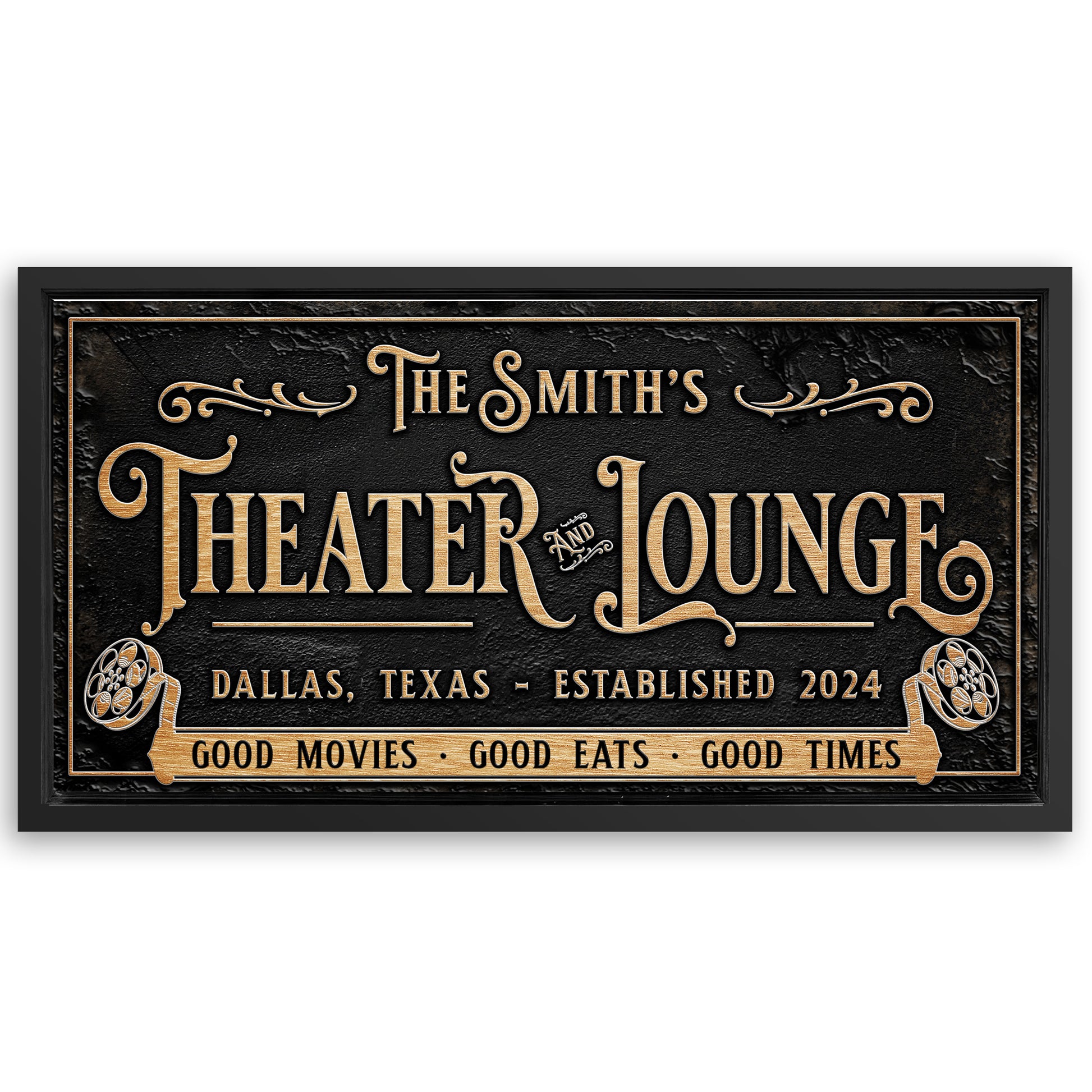 Save 33% When You Add A Frame To Your 48x24 Personalized Theater Sign II Canvas Now