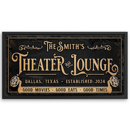 Save 33% When You Add A Frame To Your 48x24 Personalized Theater Sign II Canvas Now