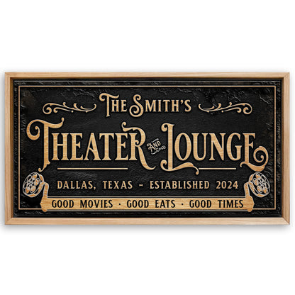 Save 33% When You Add A Frame To Your 48x24 Personalized Theater Sign II Canvas Now