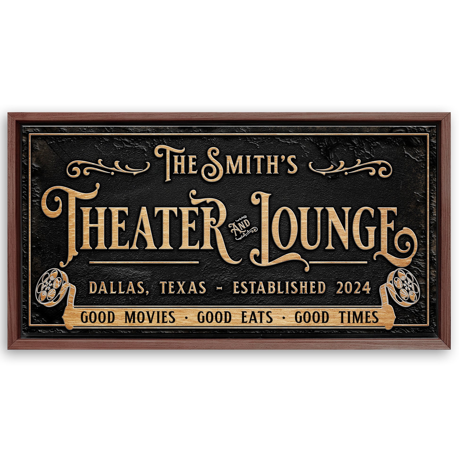 Save 33% When You Add A Frame To Your 48x24 Personalized Theater Sign II Canvas Now