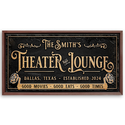 Save 33% When You Add A Frame To Your 48x24 Personalized Theater Sign II Canvas Now