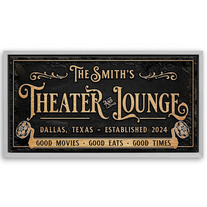 Save 33% When You Add A Frame To Your 48x24 Personalized Theater Sign II Canvas Now
