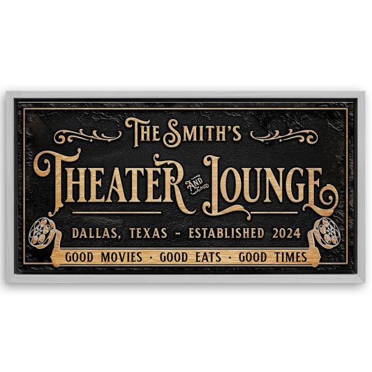 Save 33% When You Add A Frame To Your 48x24 Personalized Theater Sign II Canvas Now