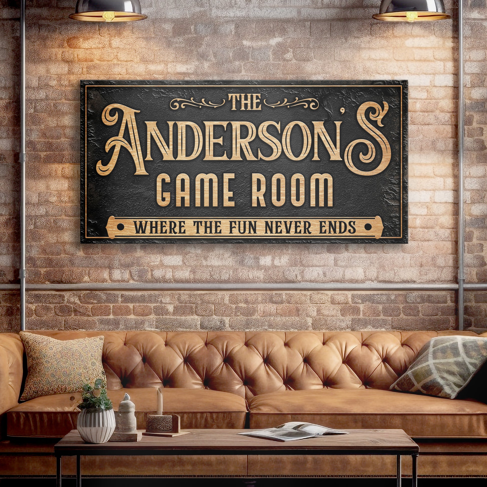 Personalized Game Room Sign III Style 2 - Image by Tailored Canvases