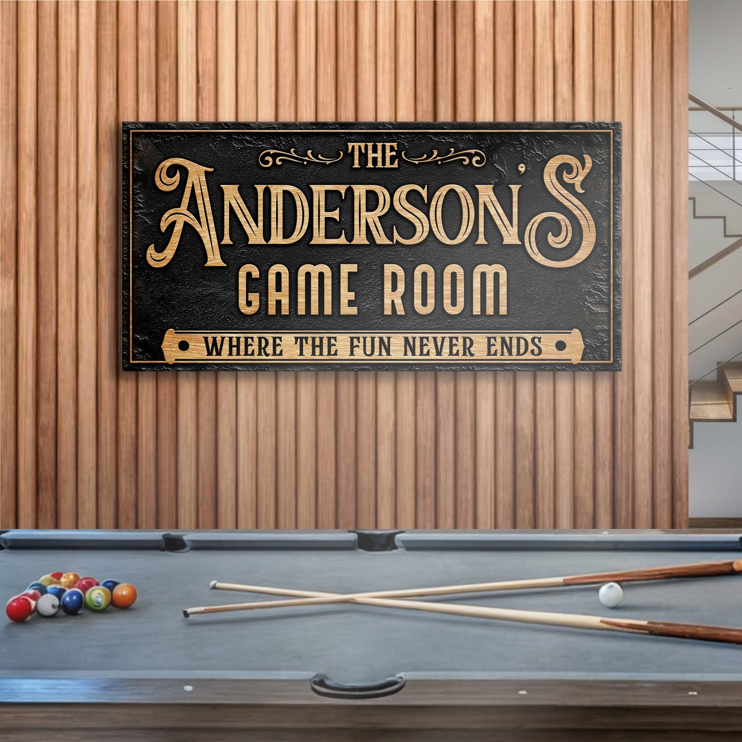 Personalized Game Room Sign III Style 1 - Image by Tailored Canvases