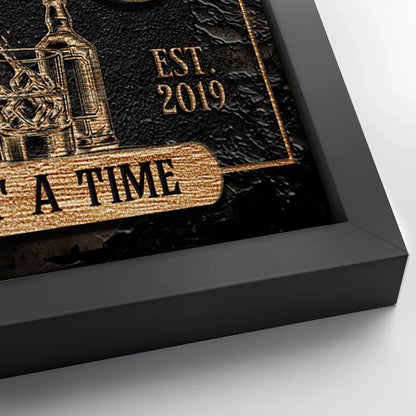 Save 33% When You Add A Frame To Your 48x24 Personalized Bourbon Bar Sign III Canvas Now