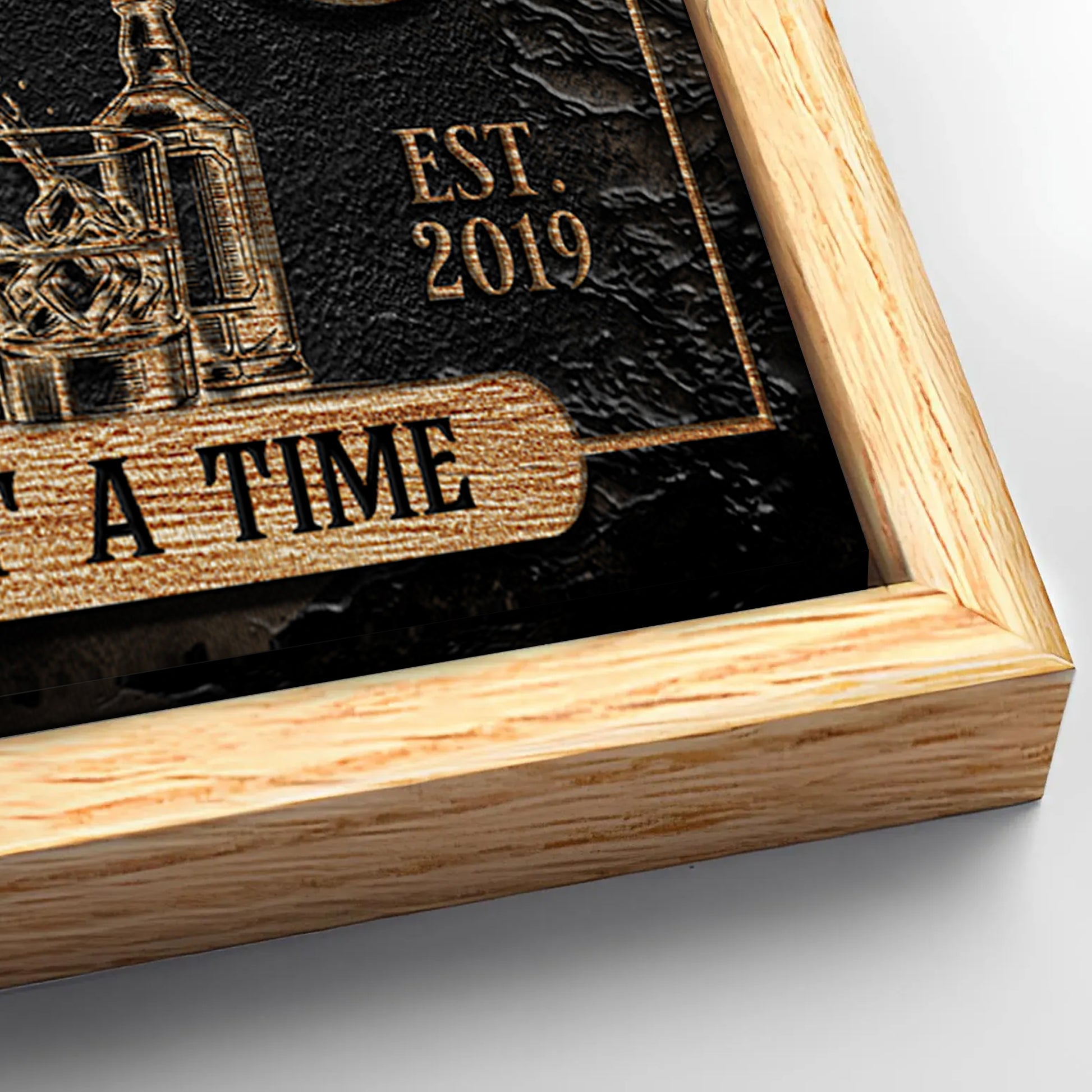 Save 33% When You Add A Frame To Your 48x24 Personalized Bourbon Bar Sign III Canvas Now