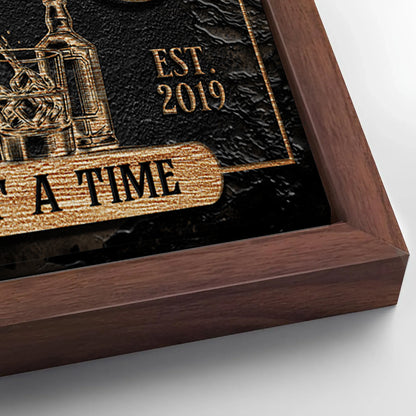 Save 33% When You Add A Frame To Your 48x24 Personalized Bourbon Bar Sign III Canvas Now