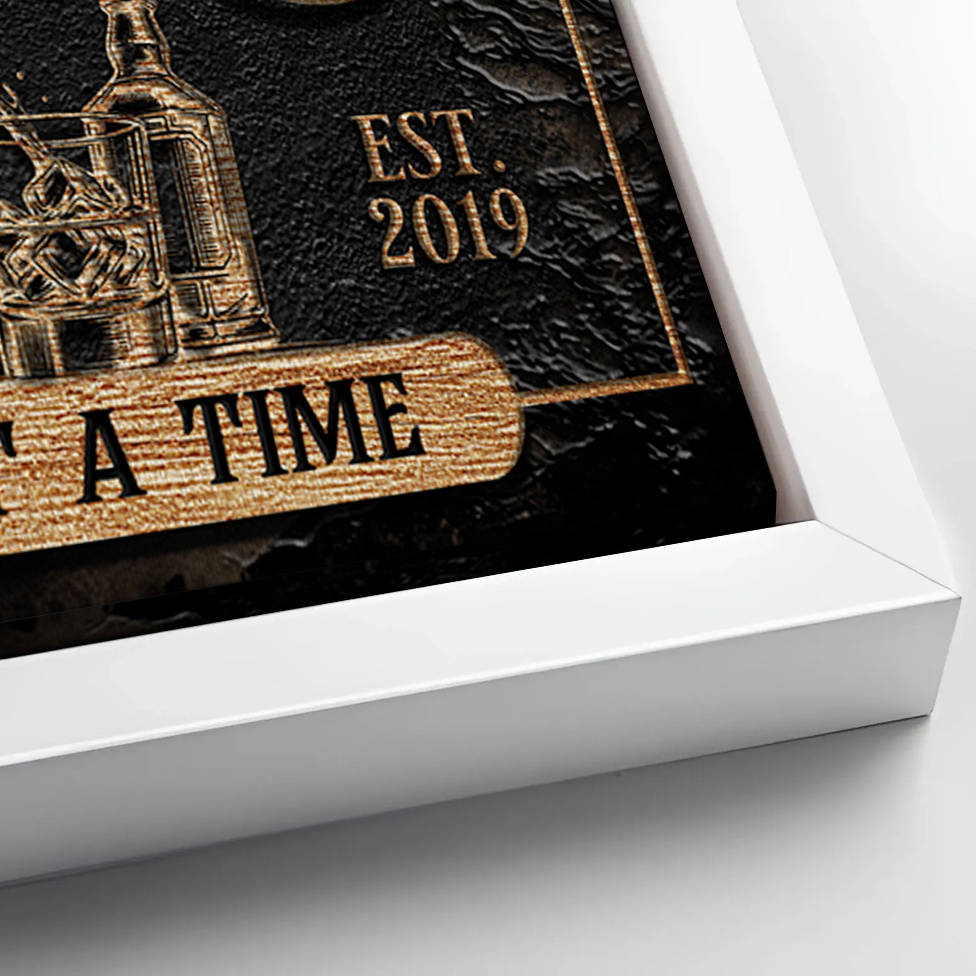 Save 33% When You Add A Frame To Your 48x24 Personalized Bourbon Bar Sign III Canvas Now