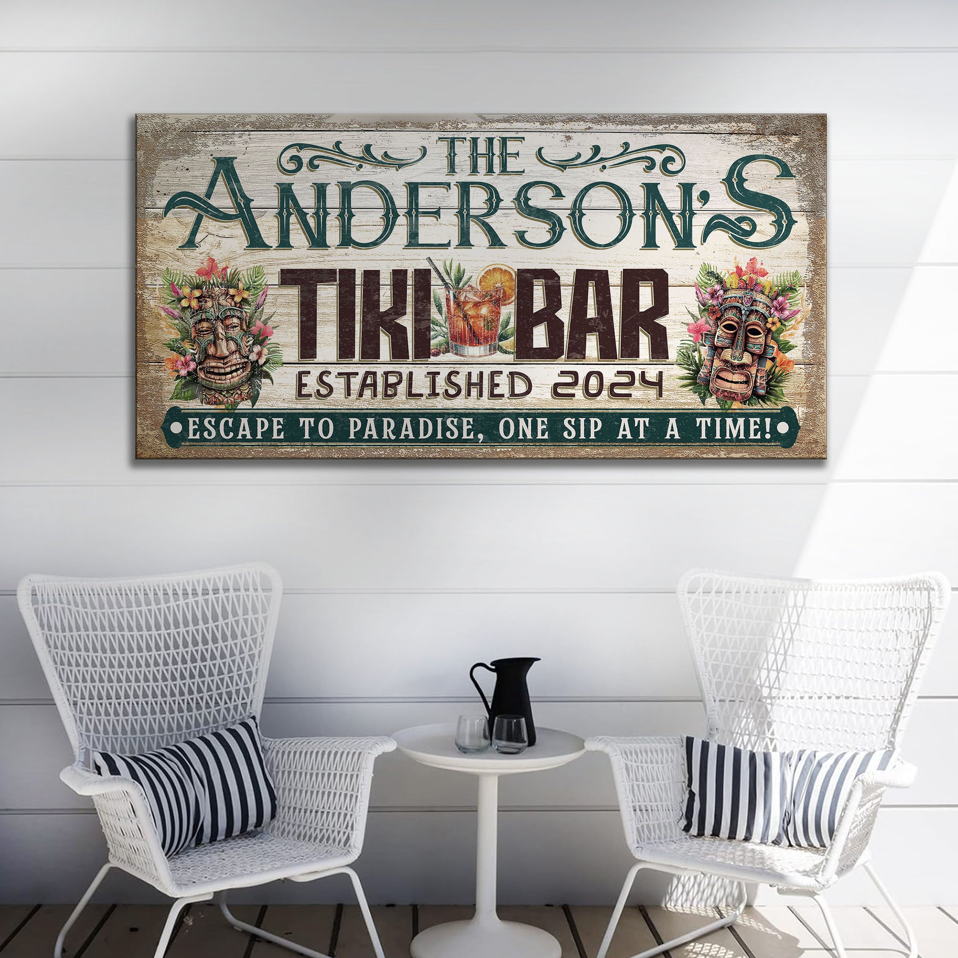 Personalized Tiki Bar Sign III Style 2 - Image by Tailored Canvases