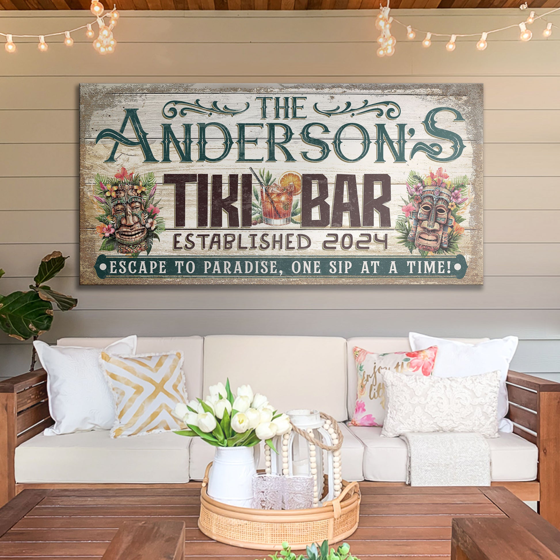 Personalized Tiki Bar Sign III  - Image by Tailored Canvases